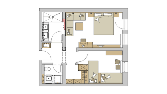Family-Suite "Schreinerhof Top“ - Richtung Baustelle Grundriss #1